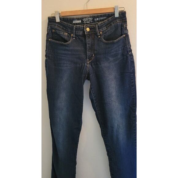 Levis Slim Straight Jeans Womens 30 x 32 Totally Shaping Dark Wash Jeans Stretch - Picture 10 of 12